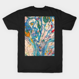 Abstract marble texture fluid art design T-Shirt